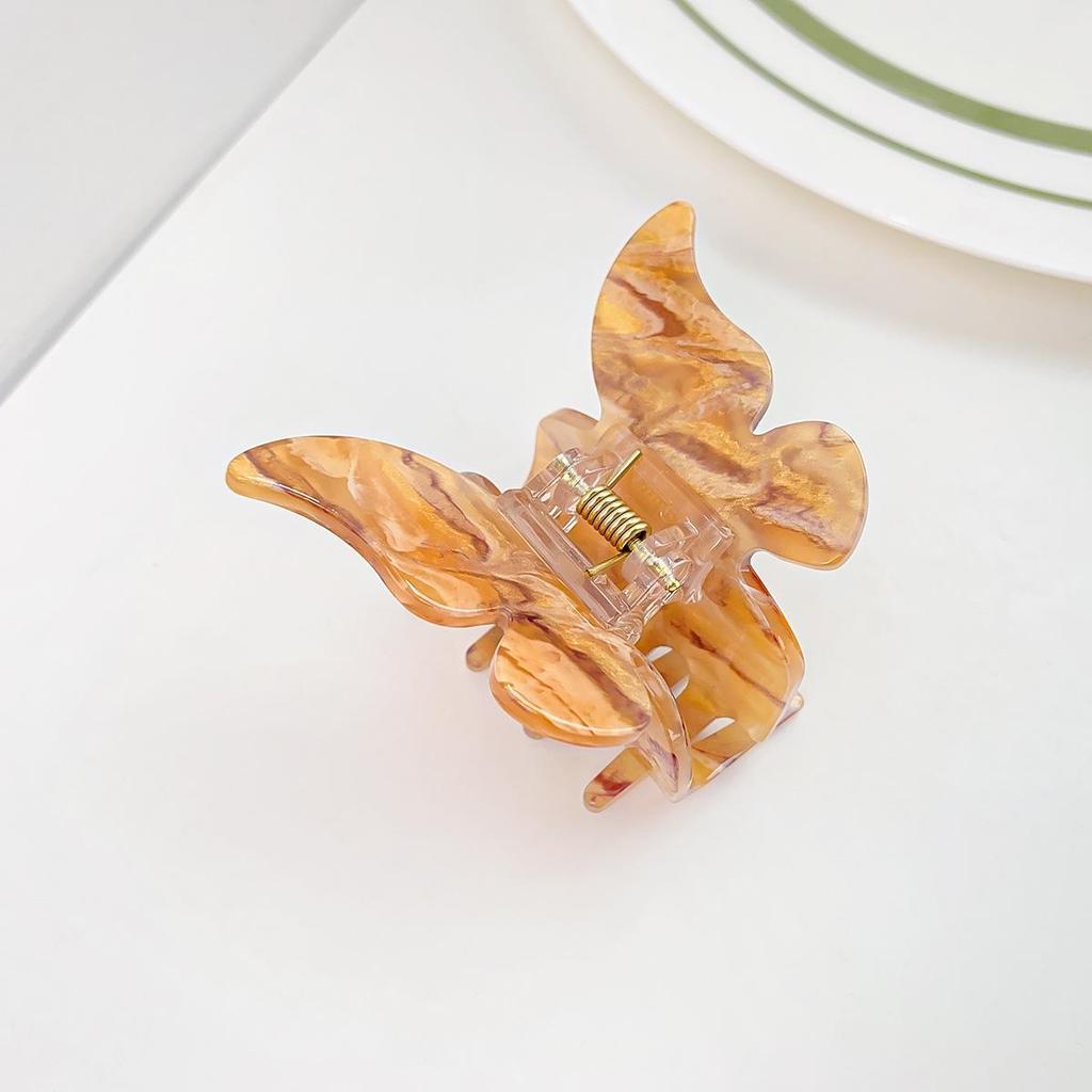 Акриловая заколка для волос Bofeiya Retro Butterfly - маленькая заколка для волос в виде акулы для полузавязанных волос