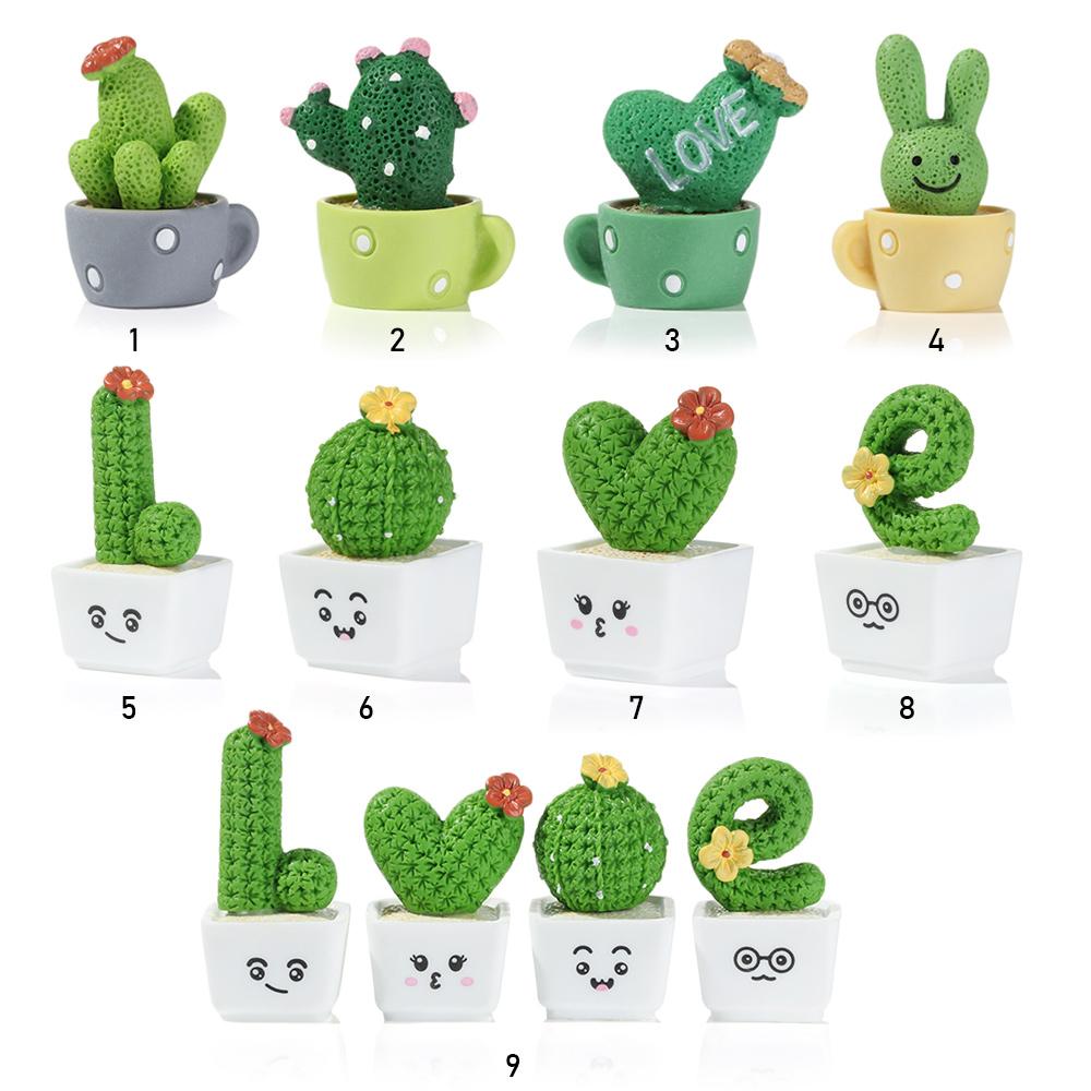 Fairy Garden Cactus Miniatures Cactus Flower Figurines Micro Ornaments Micro Landscape Figurine