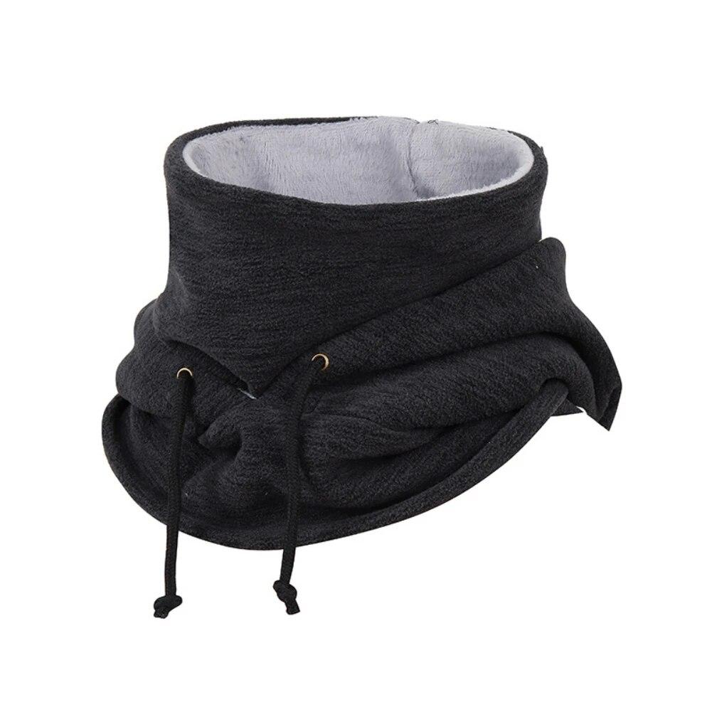 Winter Warm Fleece Beanies Hats For Men Thermal Windproof Skull Bandana Neck Warmer Outdoor Sports Skiing Scarf Thermal Cap