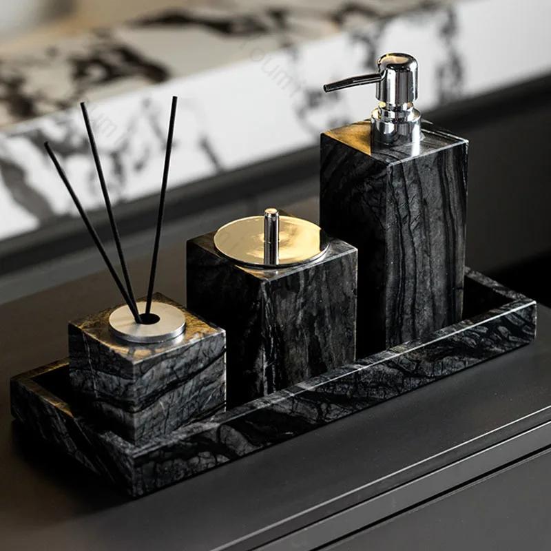 Marble Aromatherapy Bottle High End Hotel Room Bathroom Perfume Container Bottle Bathroom Decoration Aroma Diffuser Bottle