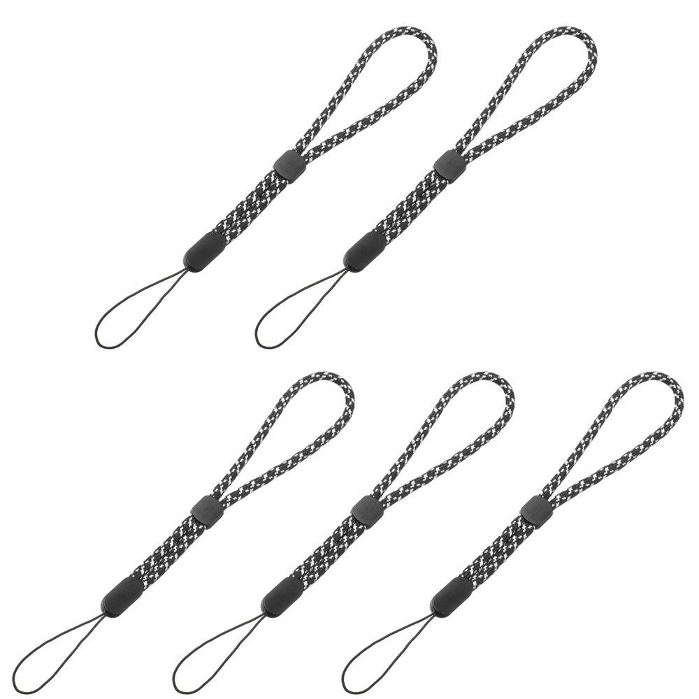 5pcs Adjustable String Short Braid Phone Lanyard U Disk Lanyard Necklace Wrist Strap Bottle Lanyard