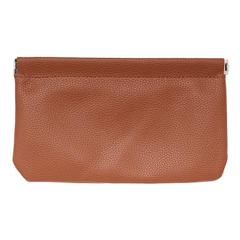 Однотонная сумка для хранения большой вместимости для кабелей, наушников и косметики с автоматическим закрытием и узором личи