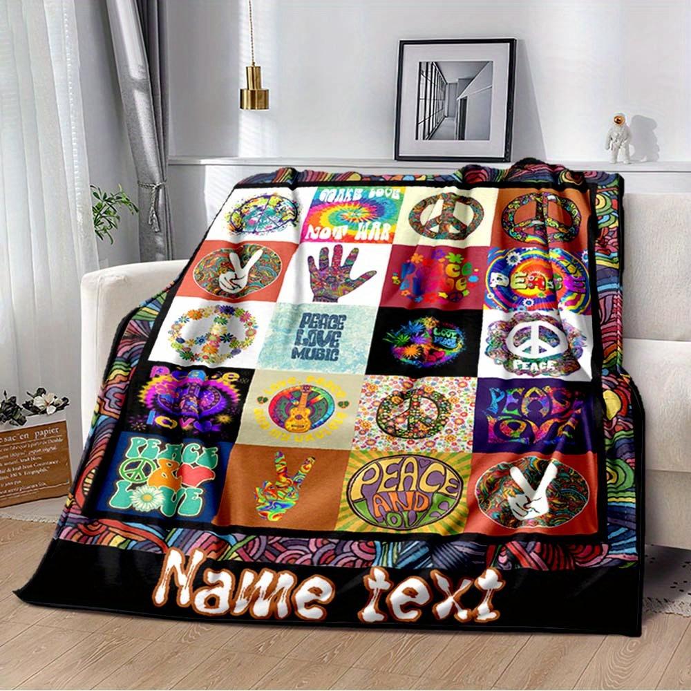 Peaceloving Customized Your Name Blanket Warm Comfortable Soft Blanket For Chair Office Sofa Bed Sofa Office Camping Suitable For Gifting Relatives