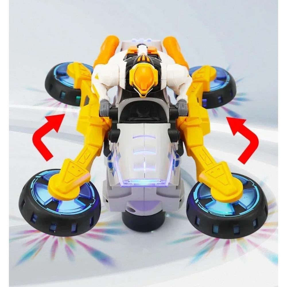 Transformation Stunt Motorcycle Model Toys Electric Music Lighting 360 Degree Rotation Vehicle Toy Kids Birthday Christmas Gifts