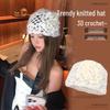 Women's 2024 Crochet Knit Slouch Beanie - Lightweight Openwork Retro Hat for Spring & Autumn