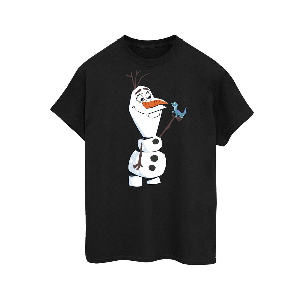 Disney Womens/Ladies Frozen 2 Olaf And Salamander Cotton Boyfriend T-Shirt