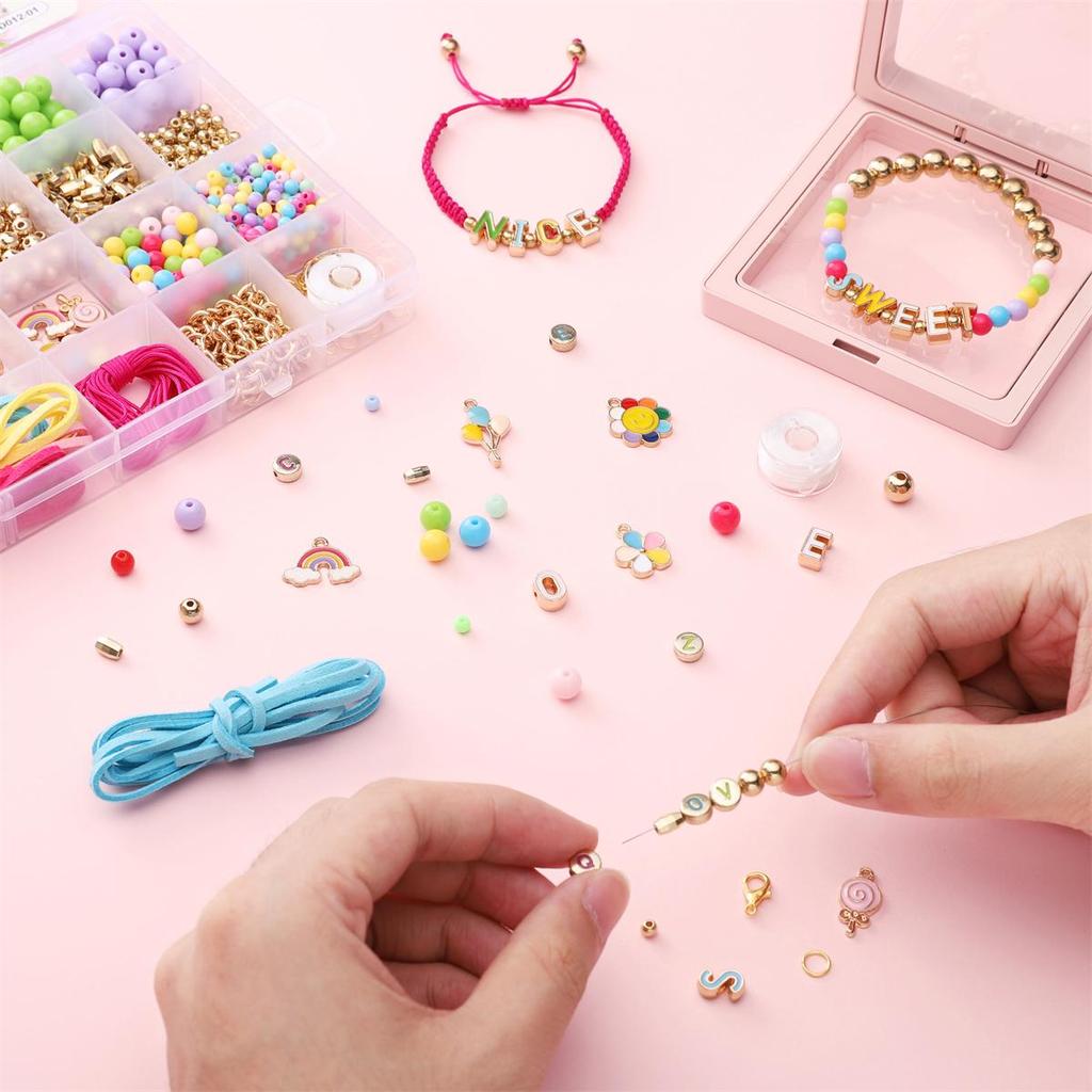 865Pcs Jewelry Kit Acrylic Beads for Bracelet Necklace Colorful DIY Accessories Jewelry Making