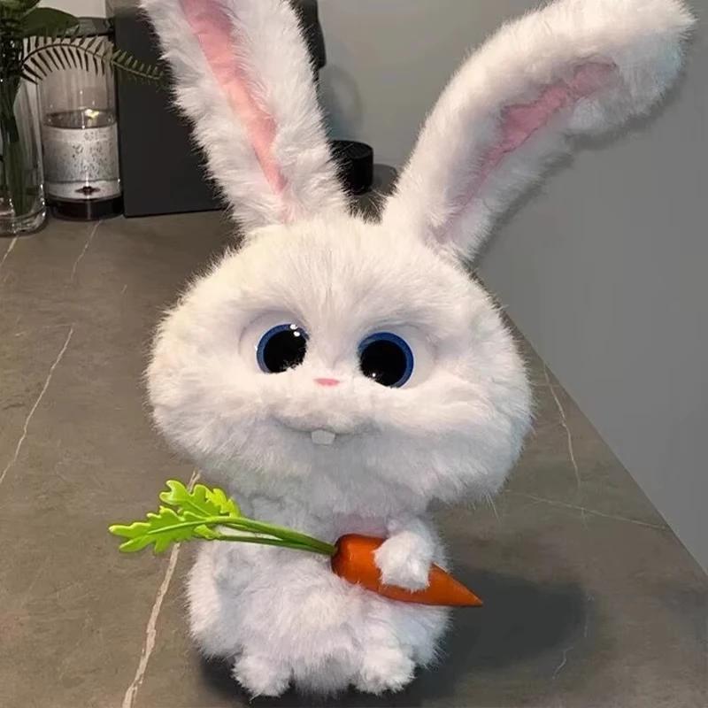 Bunny Plush Toy Super Soft Stuffed Animal Cute Carrot Rabbit Doll Fluffy Pillow Plushie Gift for Bedroom Decor Stress Relief
