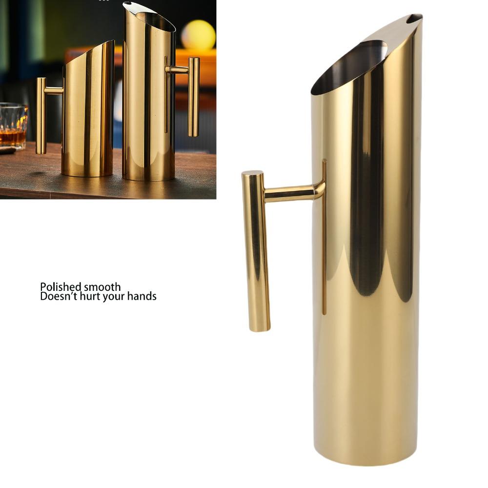 Handle Design Stainless Steel Pitcher 2L Capacity Water Pitcher Beverage Container  Bar Drinkware