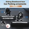 Sliding Skateboard Bear Car Temporary Parking Mobile Phone Number Plate Parking Assistance Car Accessories For Tesla Universal