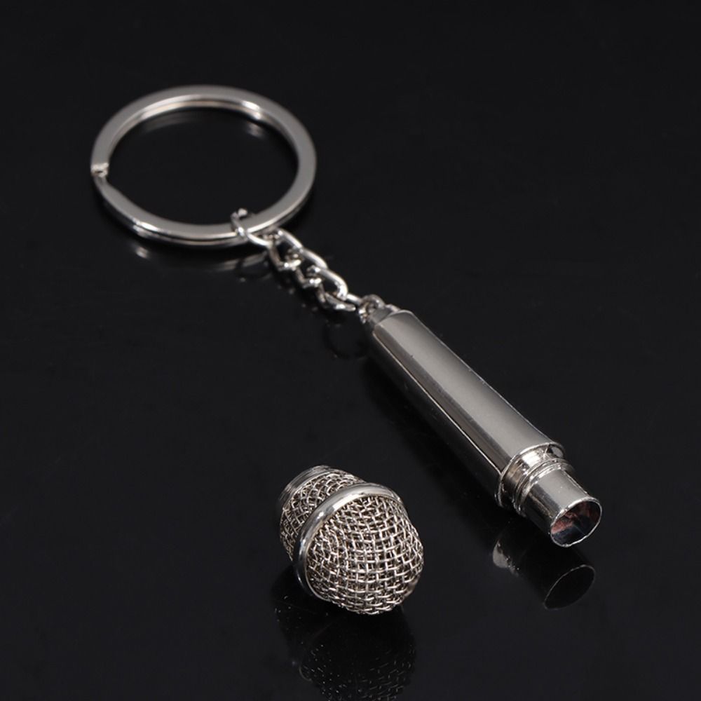 Personalized Microphone Key Ring Fashion Pendent Key Chain Car Key Holder Handbag Accessories