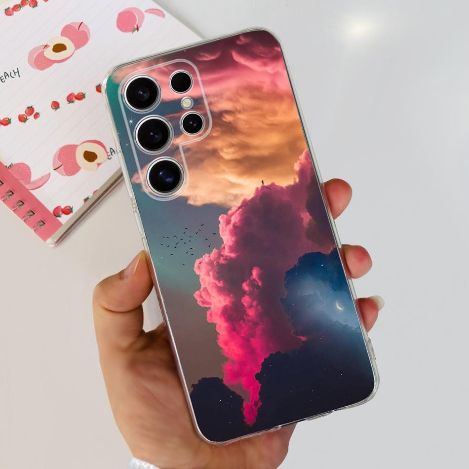 Чехол для Samsung Galaxy S24 Ultra 5G S24 Plus 2024 Элегантная печать Мягкий силиконовый ТПУ чехол для Samsung S 24 S24Plus S24Ultra