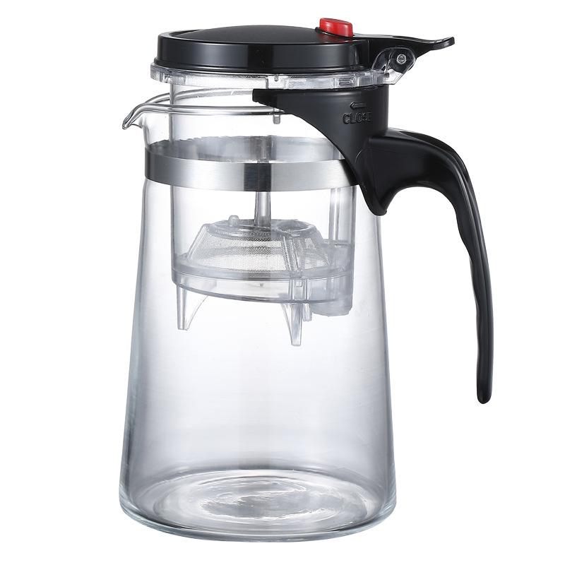 Элегантный стеклянный чайник с съемным, моющимся, термостойким фильтром и подарочной чашкой - Возможность нанесения индивидуального логотипа