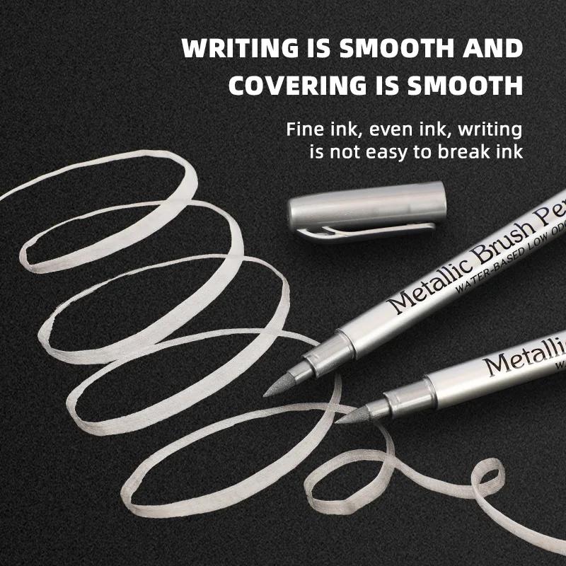 Золотисто-серебряный металлический маркер, водостойкая перманентная ручка-маркер для камня, кружки, керамики, стекла, принадлежности для самостоятельной покраски