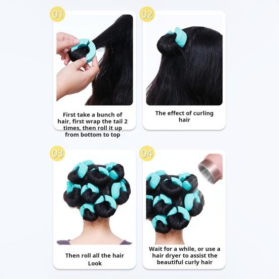 12 шт./компл. губка пушистые бигуди для волос C-образной формы без нагрева для женщин ночные бигуди для сна ленивые девушки влажные сухие короткие длинные волосы завивка инструменты для укладки
