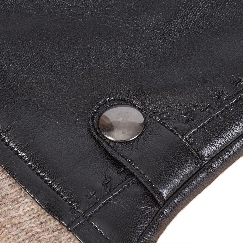 ELSYALN Мужские роскошные перчатки из мягкой кожи и шерсти