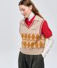 Lesonnet Logo And Argyle Knit Vest Beige