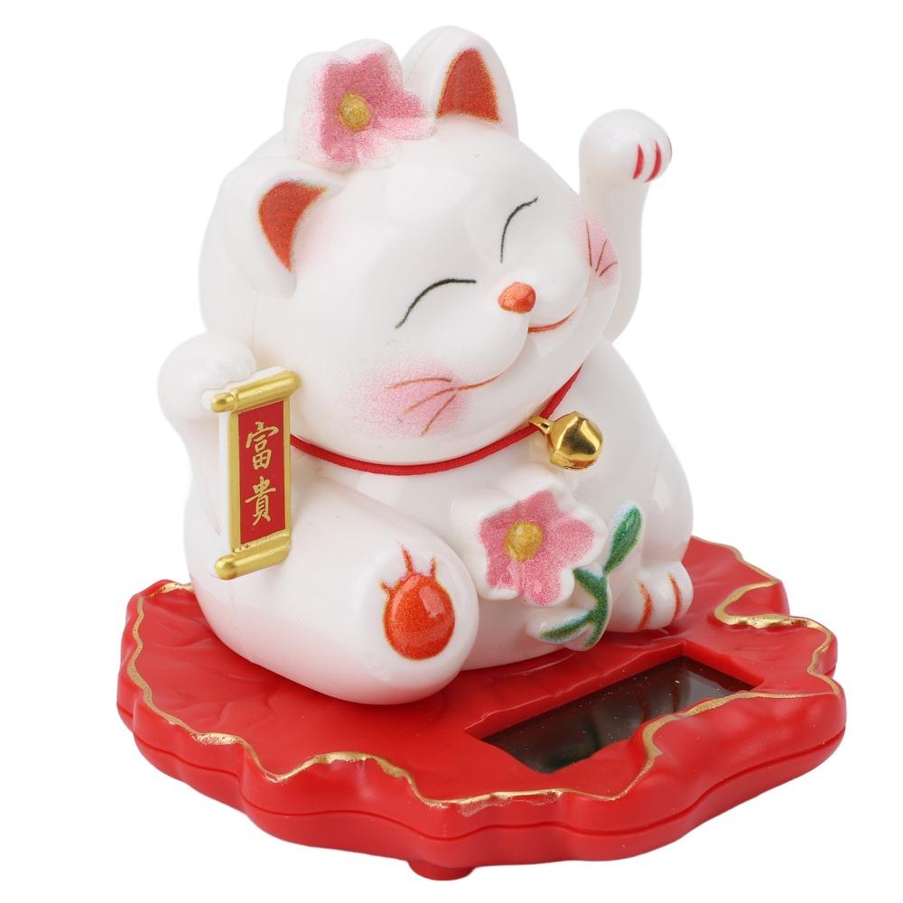 Статуэтка Maneki Neko «Счастливый человек» из АБС-пластика, 3 дюйма, на солнечных батареях, Фэн-шуй, Кошка, Декоративная фигурка для офисного стола
