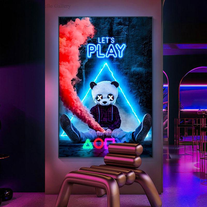 Игра на стене, печать плакатов, настенное искусство, игровой плеер, картина на холсте, игровой плеер