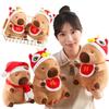 New 20-40cm Xmas New Year Style Capybara Plush Dolls Soft Dolls Funny Cartoon Toys Pillow Creative Boys Home Decor for Girls