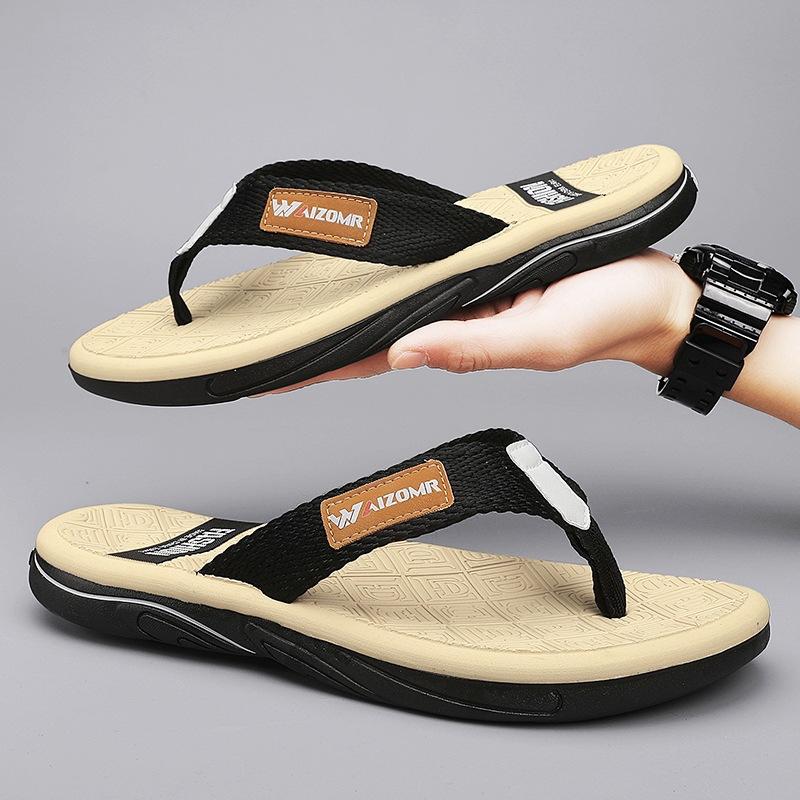 Comfortable & Lightweight Flip-Flops | Classic Black & White Design | Slip-Resistant Soles for Daily & Beach Wear | European Summer Hot Sale