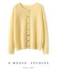 2026 Autumn/Winter Women's Pure Cashmere Round Neck Loose Knit Cardigan Sweater, Solid Color, Long Sleeve.