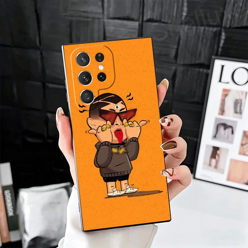 Bad Bunny Heart Soft Phone Case for Samsung Galaxy S26 S25 Edge S24 Ultra S23 Plus S22 S21 FE S20 Black Cover Back Shell