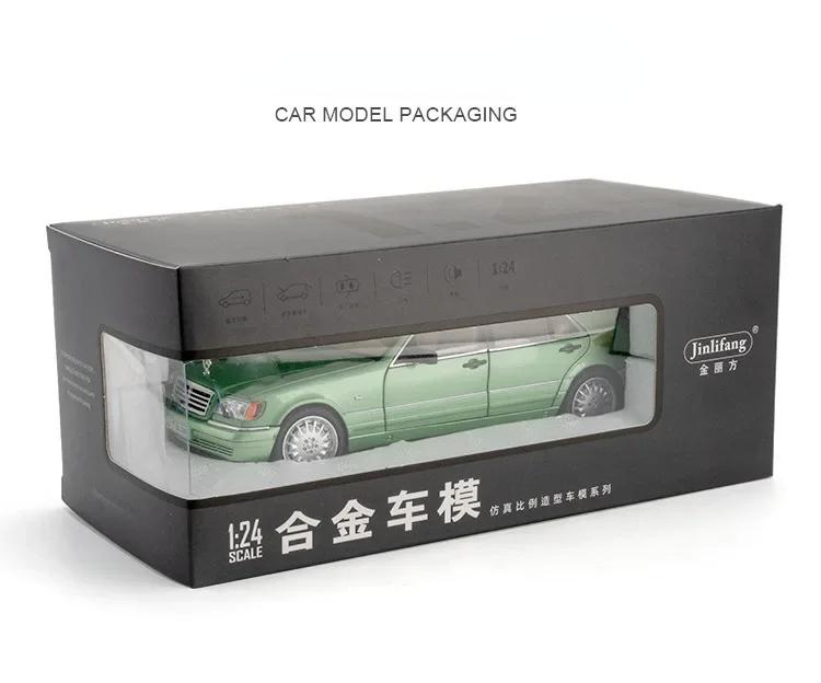 1:24 Mercedes-Benz W140 320SEL Классический автомобиль Литой сплав Модель автомобиля Звук и свет Инерционный Детская игрушка Коллекционные предметы Подарок на день рождения C335