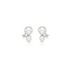 Silver Pearl Cubic One-Touch Earrings Sc25B11E