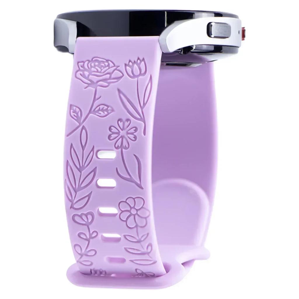 22мм Гравированный ремешок для Samsung Galaxy Watch 7 6 5 4 6Classic 20мм Силиконовый спортивный браслет для Huawei Watch GT5 GT4Pro Ремешок для часов