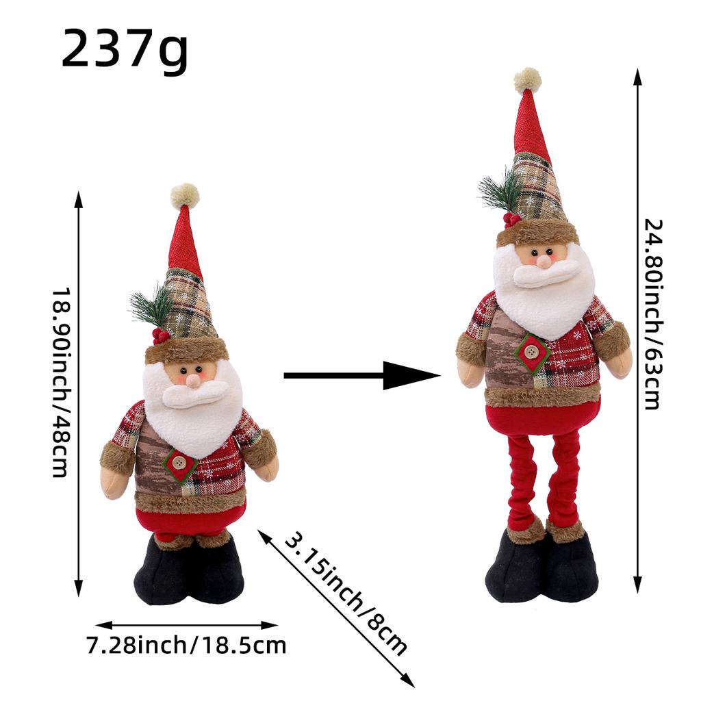 A Variety of Christmas Standing Telescopic Doll Hotel Window Christmas Snowman Elk Doll Decorative Ornaments