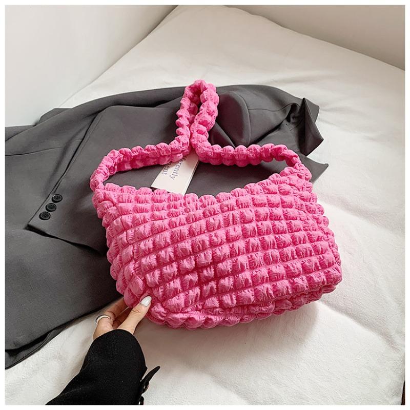 Плиссированная сумка-мешок с рукавами-буфами Новая простая вафельная сумка-мессенджер Большая вместимость модная сумка-облако