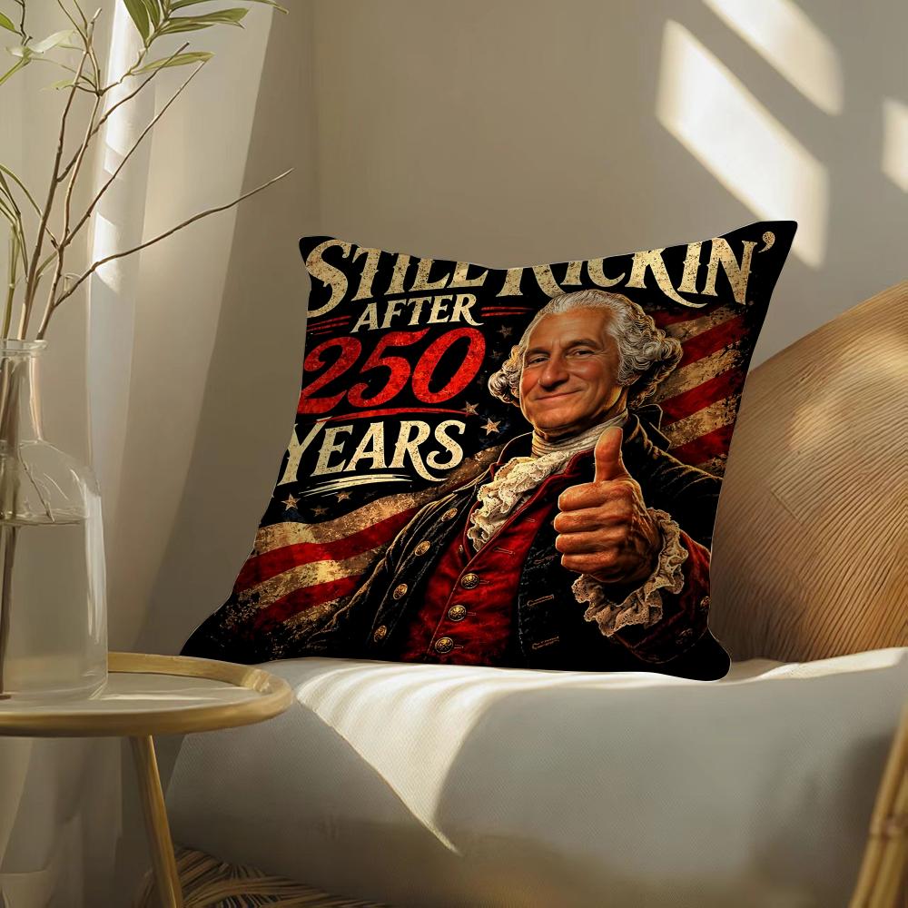 250Th Anniversary Of The Usa Cushion Cover Soft Short Plush Pillow Cover Smooth Cozy Texture Aesthetic Cushion Case Home Decor