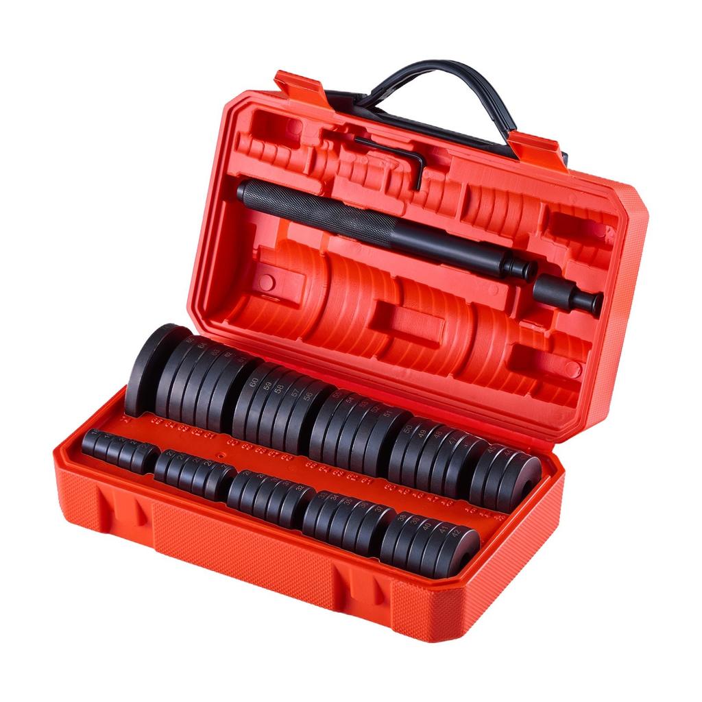 Bearing Press Kit, 52 Pcs, Bearing Race and Seal Driver Set with 49 Bushings and Handle Shaft, Bushing Driver Tool Set, Heavy Duty Carbon Steel