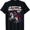Dracula Riding a Mummy Unicorn Happy Halloween Animals Lover T-Shirt