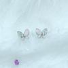 Японские и корейские новые бабочки двухцветные темпераментные универсальные свежие серьги простые маленькие серьги-кнопки серьги