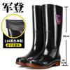 Summer High Tube Brown Rain Boots Long Tube Non-slip Orange Yellow Water Boots No Lining Quick Drying Rubber Shoes Black Rain Shoes Worker Shoes Men
