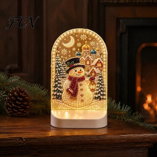 Gifts for Elders Christmas Pearl Light Ornaments Holiday Home Decor, Acrylic LED Decorative Lamp with Soft Glow Bedroom Bookshelf And Party Atmosphere