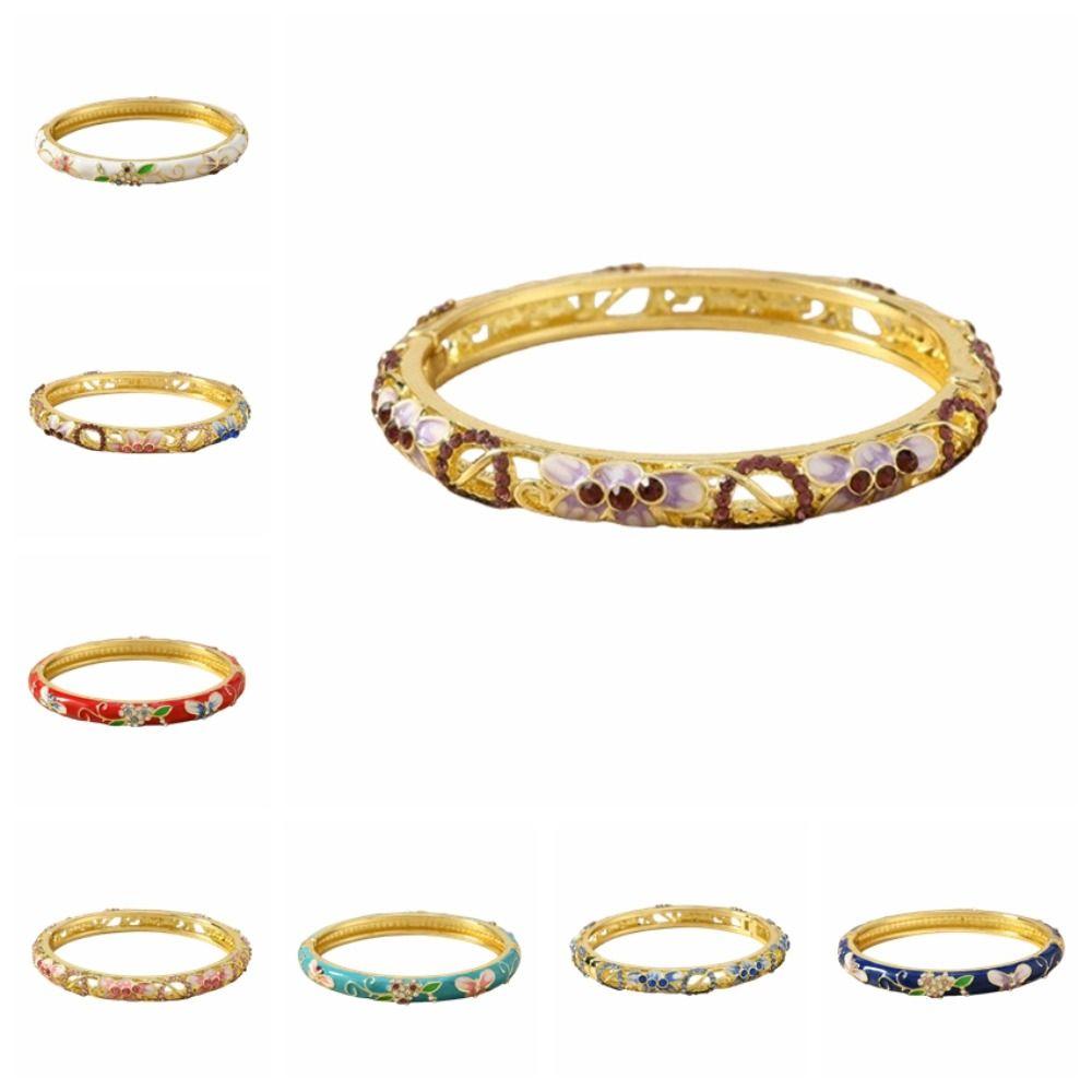 Китайский старинный браслет-перегородка традиционный женский браслет на руку ажурный цветочный браслет для девочек