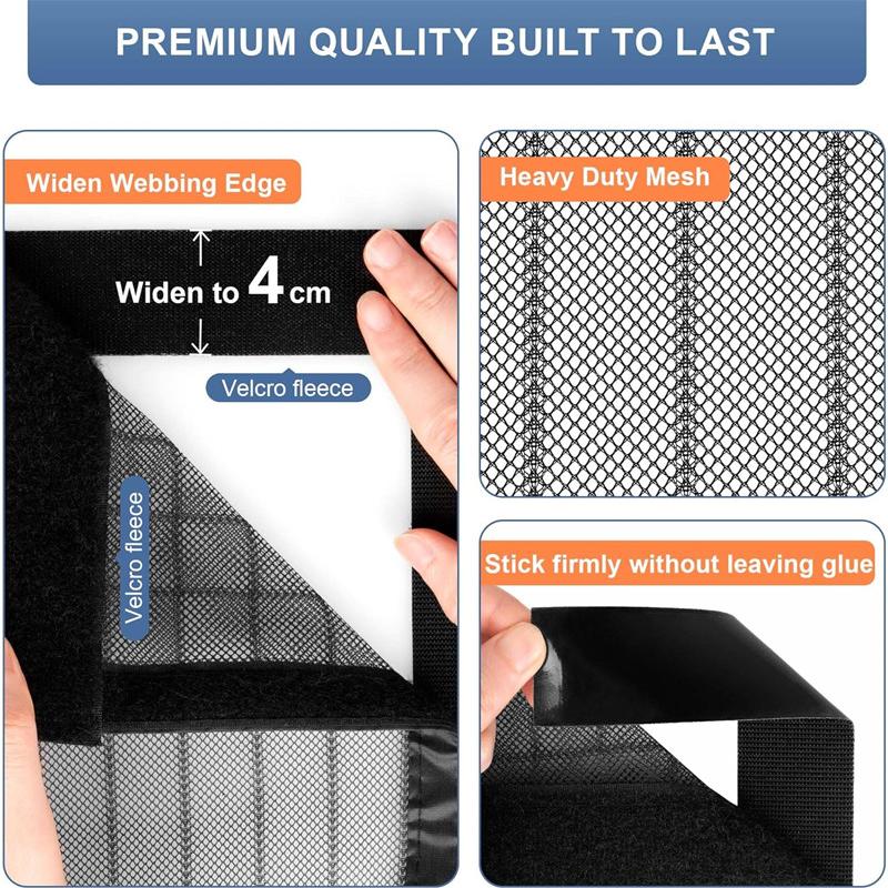 Улучшенная магнитная сетчатая штора для двери 2026 года с застежкой, самозакрывающаяся, для свободного прохода, временная сетка для двери патио - Защищает от насекомых, пропускает свежий воздух