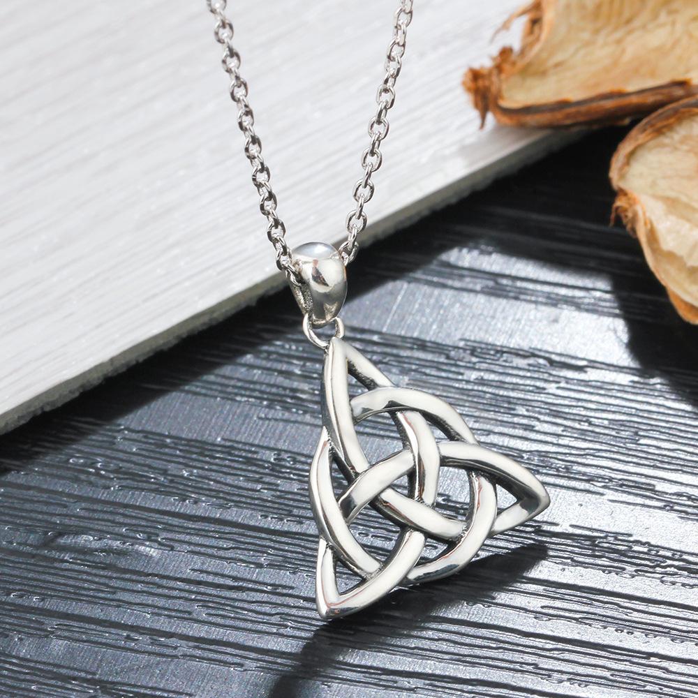  Stering Silver Vintage Witch Knot Pendant Necklace  Celtic Knot Cross Lucky Knot Necklace Amulet Jewelry Gift