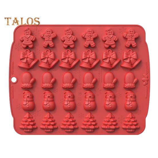 Силиконовая форма, пищевая антипригарная форма для рождественских элементов, легко снимается, многоразовая формочка для печенья, пригодная для использования в духовке