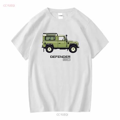 Хлопковая футболка в стиле LR Defender 90 с длинным или коротким рукавом, винтажная, стираная, дышащая, повседневный топ для ежедневного ношения, слегка
