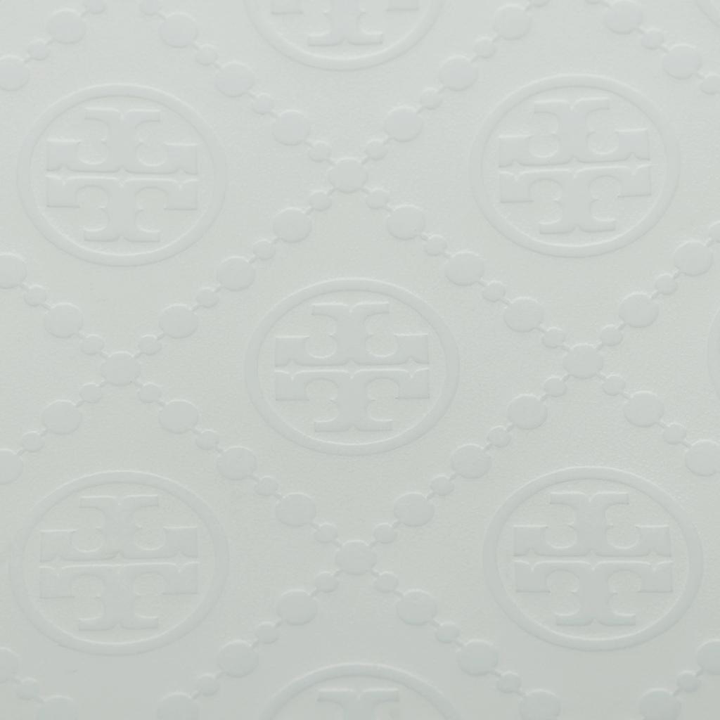 Tory Burch T Monogram Logo Print Zipper Closure Leather Crescent Bag Women Handbags Ice-Blue 158514-466