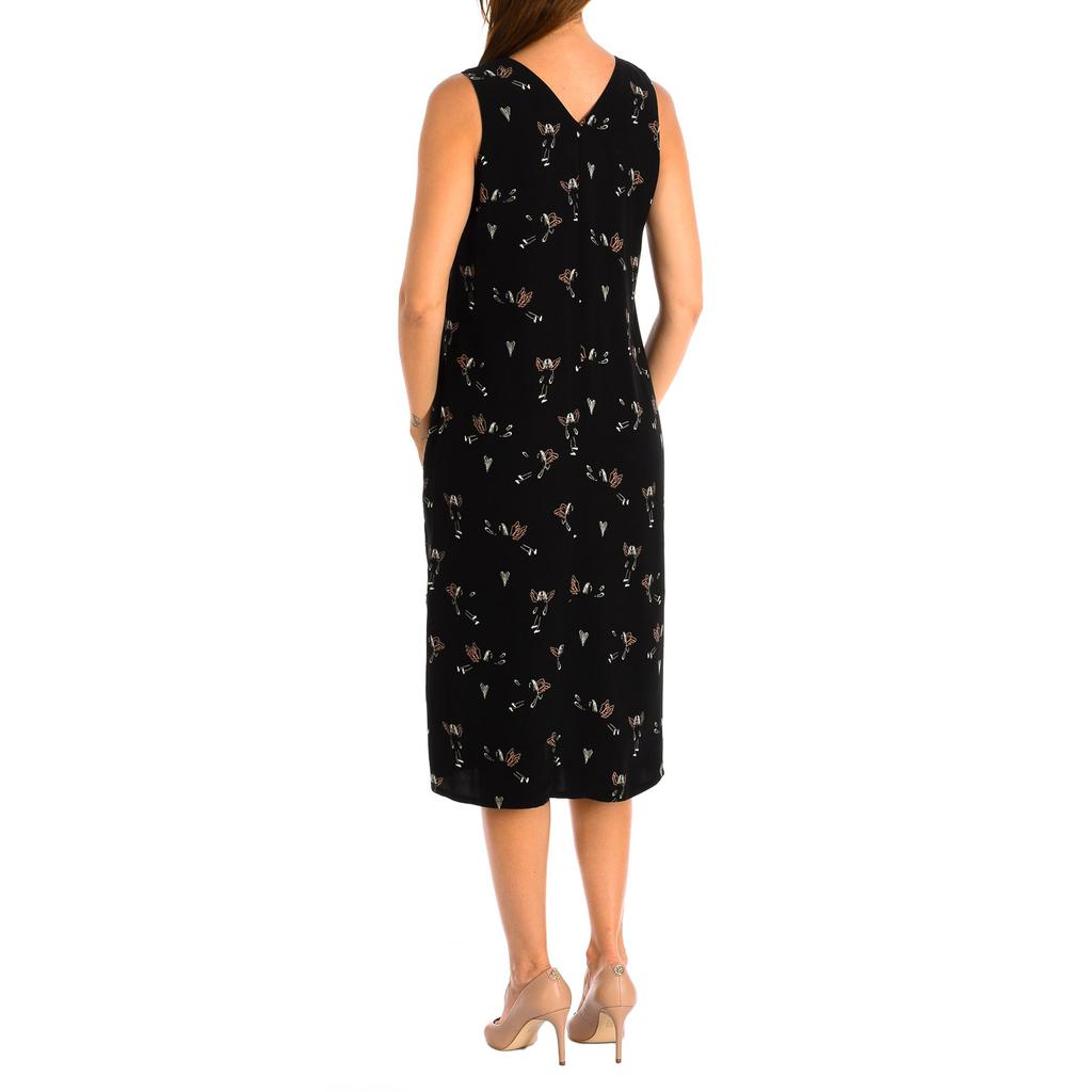 Женское платье без рукавов с V-образным вырезом 8896