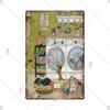 Laundry Vintage Metal Sign Tin Sign Funny Metal Plaque Retro Plate Metal Poster Open 24 Hours for Home Room Washroom Wall Decor