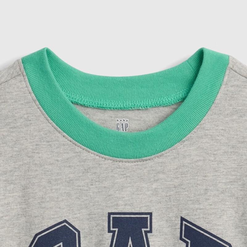 Gap Мальчишеская хлопковая футболка с коротким рукавом и логотипом для малышей