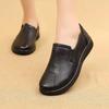 Women's Soft-soled Mother Shoes Comfortable Middle-aged and Elderly Leather Shoes Spring and Autumn Flat Non-slip Grandma Casual Leather Shoes