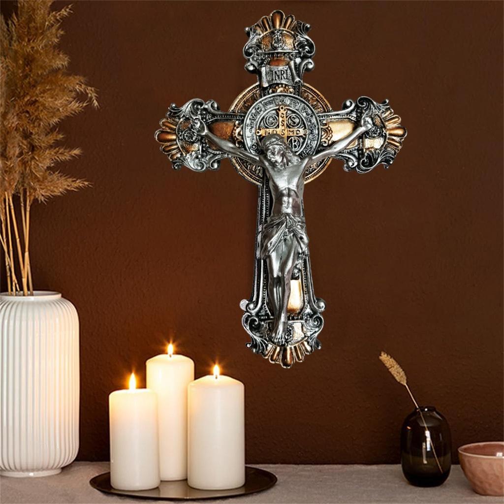Vintage Large Cross Sculpture Cross Wall Decoration