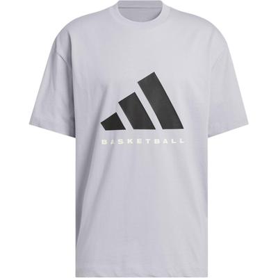 adidas Баскетбольная футболка Ss25 свободного кроя с круглым вырезом и коротким рукавом, унисекс, топы JX5584